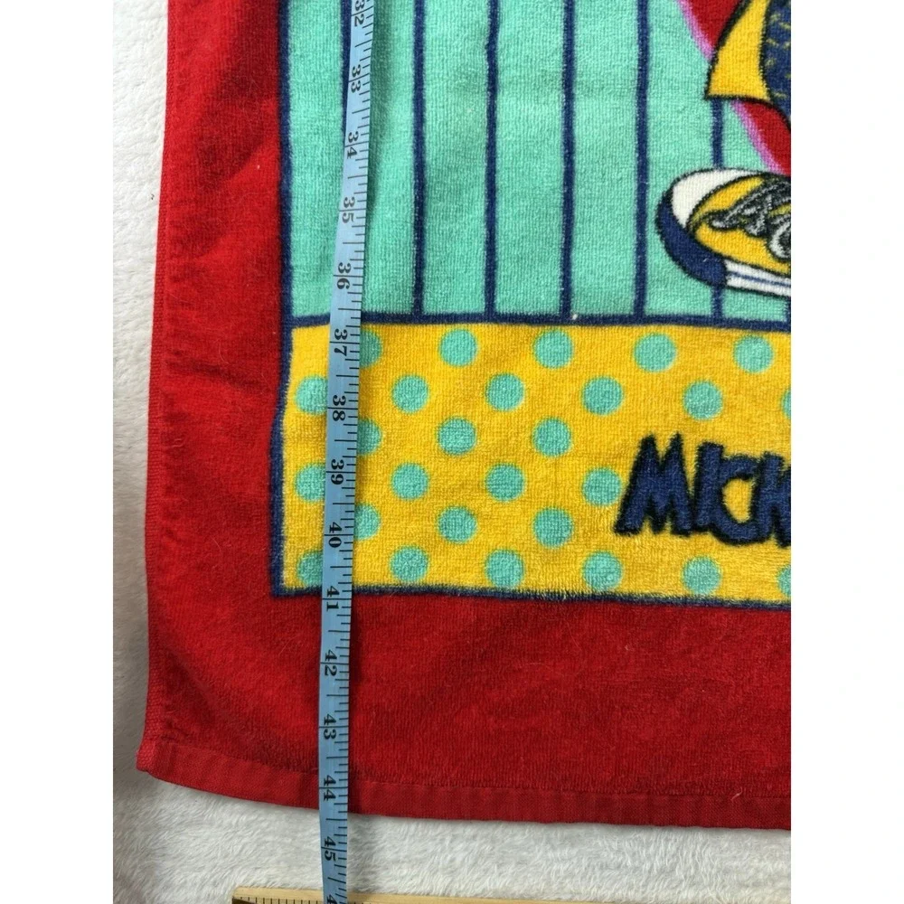 Vintage Mickey Mouse Disney Bath Towel Set Franco Hand Towel & Wash Rag 6 Piece